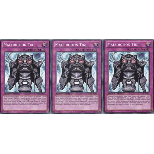 Lot De 3 Cartes Yu-Gi-Oh - Malediction Tiki - Gld5-Fr053 - La Mine Hantee - Edition Limitee -