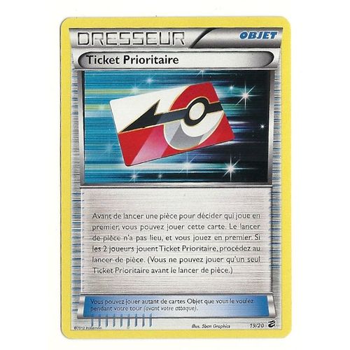 Carte Pokémon Holo Ticket Prioritaire 19/20 Série Coffre Des Dragons En Français