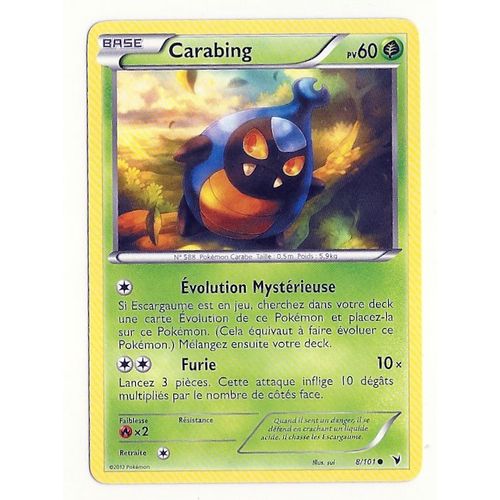 Carte Pokémon Carabing 8/101 Série Noir Et Blanc Nobles Victoires En Français