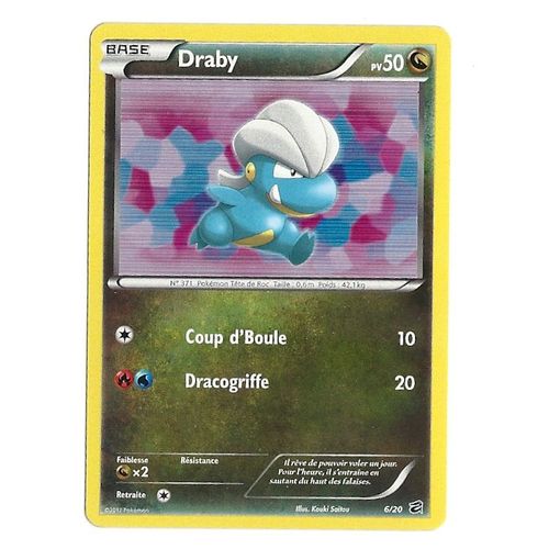 Carte Pokémon Holo Draby 6/20 Série Coffre Des Dragons En Français