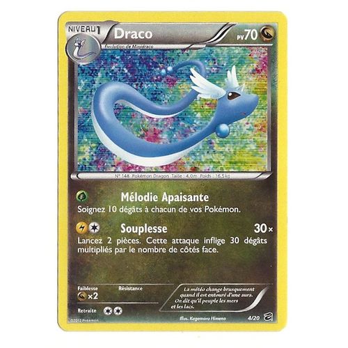 Carte Pokémon Holo Draco 4/20 Série Coffre Des Dragons En Français