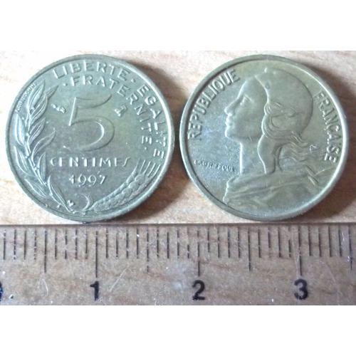 1 Pièce De 5 Centimes 1970 1972 Ou 1997 À Préciser