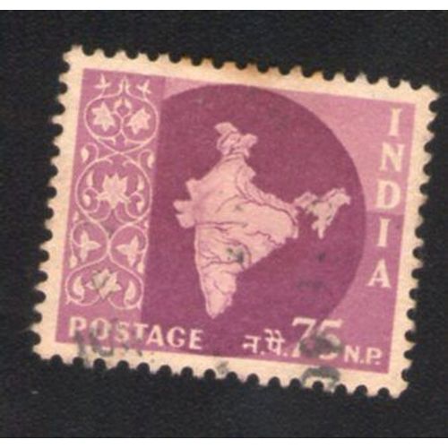 Inde 1957 Oblitéré Used Stamp Map Carte Mappe Lilas