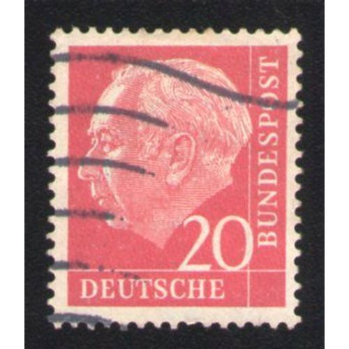 Allemagne 1954 Oblitéré Used Stamp Président Theodor Heuss 20 Rouge