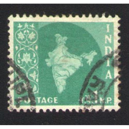 Inde 1957 Oblitéré Rond Used Stamp Map Carte Mappe