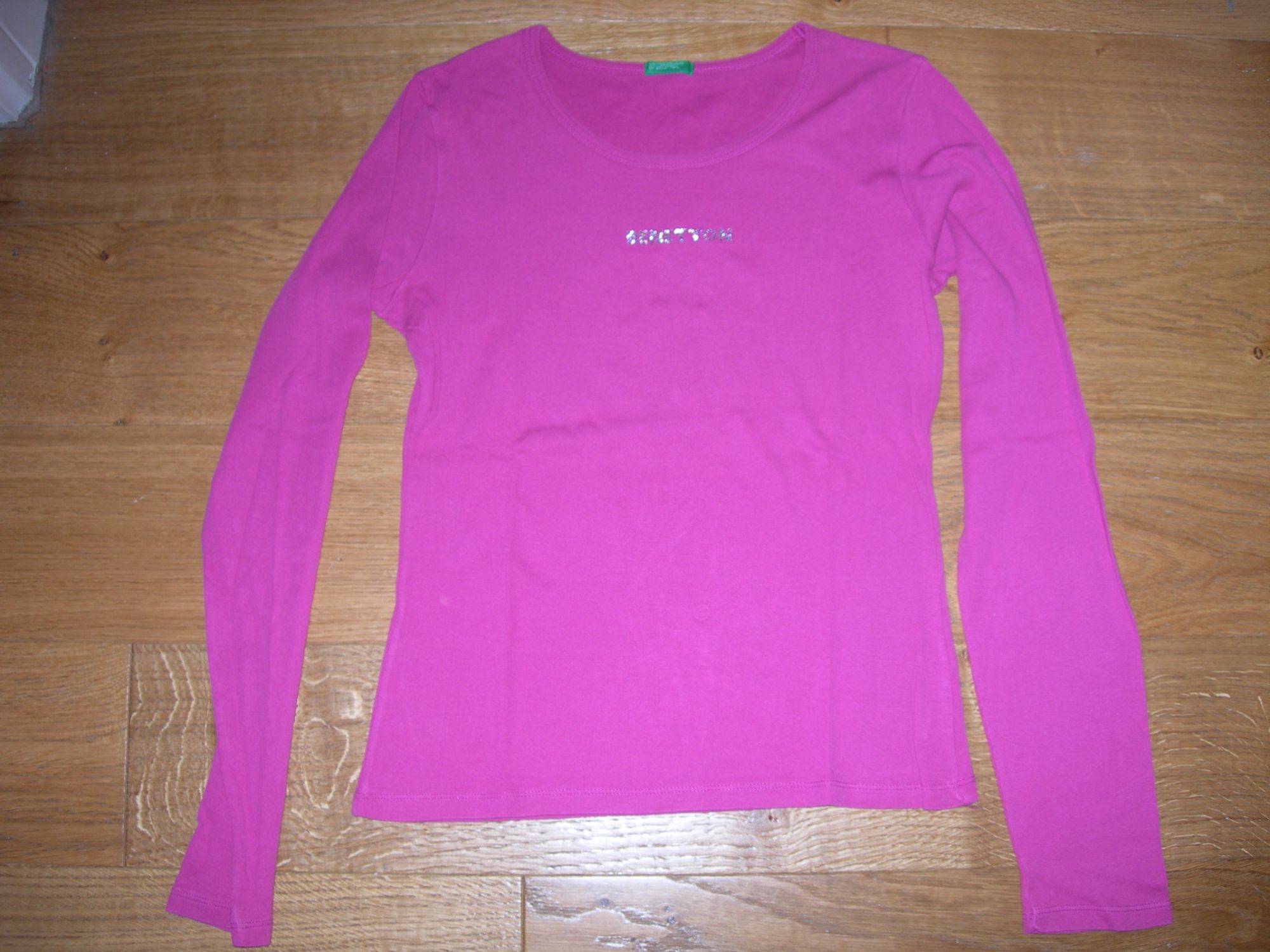 T-Shirt Benetton Rose Fuschia Taille M/14 Ans