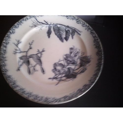 Assiette Ancienne Faïence D'onnaing - Fleurs Jetées