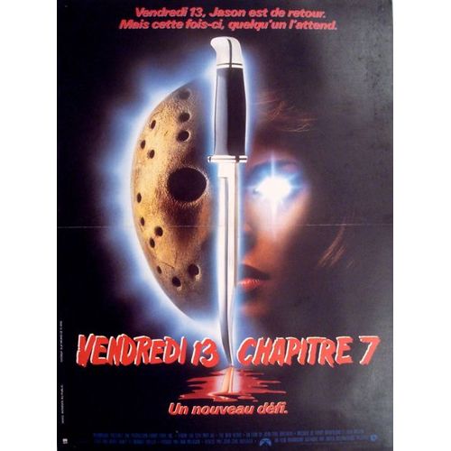 Vendredi 13 - Chapitre 7 : Un Nouveau Défi  - Véritable Affiche De Cinéma Pliée - Format 120x160 Cm - De John Carl Buechler Avec Kane Hodder, Susan Jennifer Sullivan, Terry Kiser,Susan Blu  - 1988