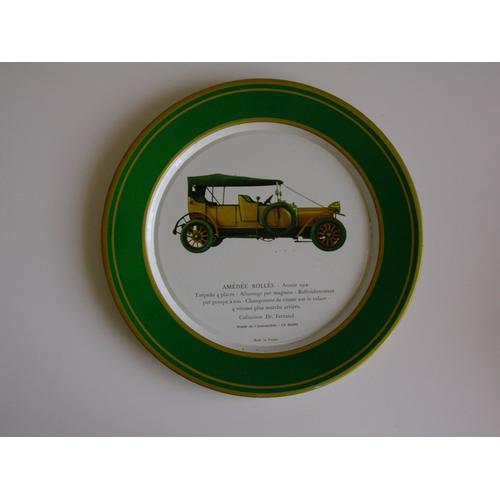 Assiette Métal Shell Fond Auto Ancienne Amédée Bollée De 1912-Made In France