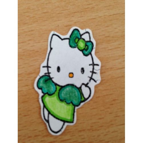 Lot De 50 Punchs Hello Kitty Ange Vert