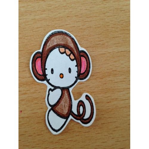 Lot De 50 Punchs Hello Kitty En Singe Marron