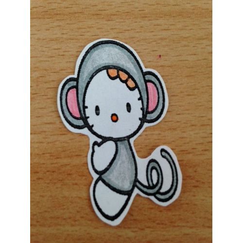 Lot De 50 Punchs Hello Kitty En Singe Gris
