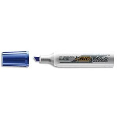 Bic Marqueur Effaçable À Sec Tableaux Blancs Corps Métal Pointe Biseau Encre Cétone Bleu Velleda 1781