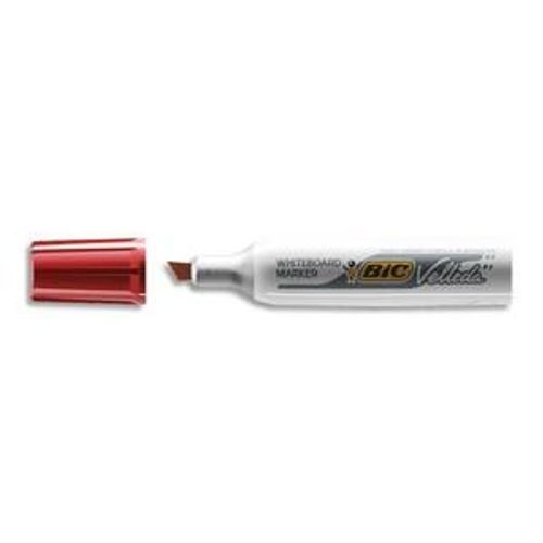 Bic Marqueur Effaçable À Sec Tableaux Blancs Corps Métal Pointe Biseau Encre Cétone Rouge Velleda 1781