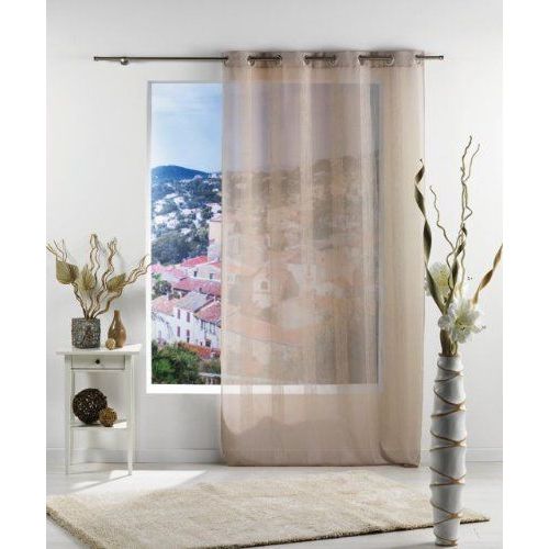 Douceur D'intérieur 1620971 Panneau À Oeillets Voile Sable Salina Polyester Lin 240 X 140 X 240 Cm