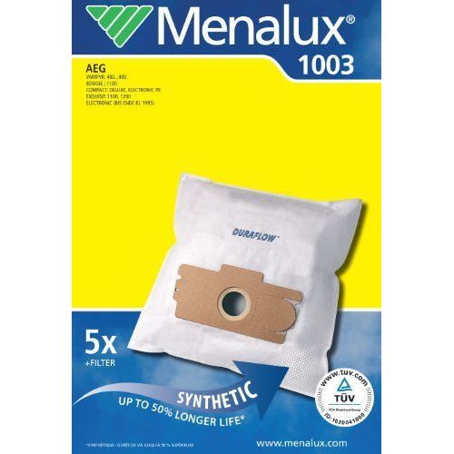 Menalux 1003 5 Sacs Aspirateur Compatible Pour Aeg + 2 Micro Filtres