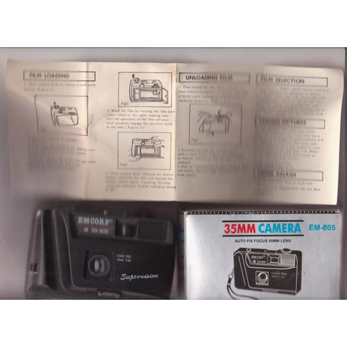 appareil photo argentique Supervision Emcorp EM-805 35 mm  1/5.6 camera auto fix focus 50 mm lens