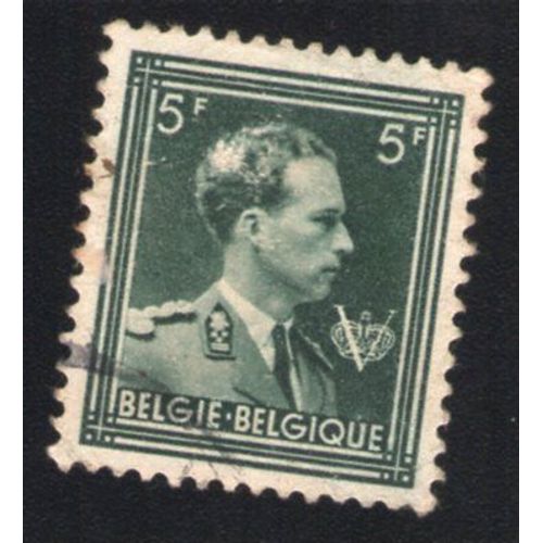 Belgique 1943 Oblitération Ronde Used Stamp King Roi Léopold Iii 5fr Vert Be 646