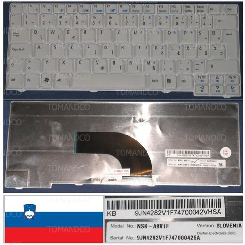 Clavier Qwertz Slovénie / Slovenia Pour ACER ASPIRE AS2920 2920 AS2420 2420 2920Z Series, Gris / Grey, Model: NSK-A9V1F, P/N: 9J.N4282.V1F