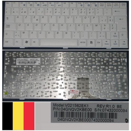 Clavier Azerty Belge / Belgian Pour Packard Bell Easy Note BG45 BG46 Series, Blanc / White, Model: V021562EK1, P/N: 04GNQV2KBE00, 7432000094
