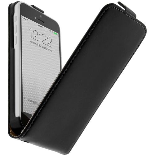 Housse Clapet Cuir Apple Iphone 5c - Etui Protection Noir