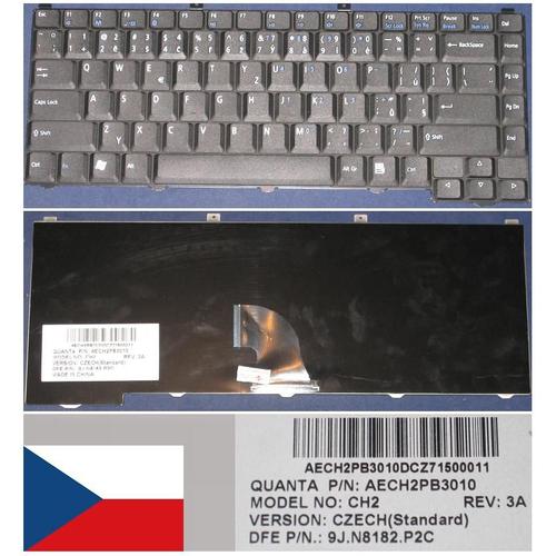 Clavier Qwertz / Qwerty Tchèque / Czech Pour Packard Bell Notebook EasyNote GN25 SCORPION G Series, Noir / Black, Model: CH2, P/N: AECH2PB3010, 9J.N8182.P2C