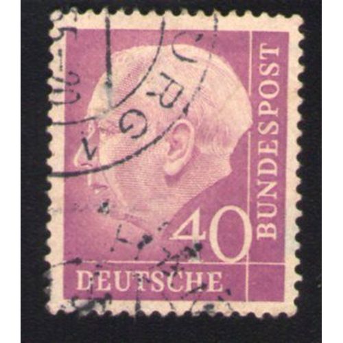 Allemagne 1954 Oblitéré Rond Used Stamp Président Theodor Heuss 40 Noirâtre Pourpre De 71