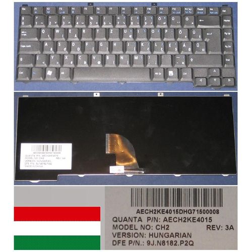 Clavier Qwertz Hongroise / Hungarian HU Pour Packard Bell Notebook EasyNote GN25 SCORPION G Series, Noir / Black, Model: CH2, P/N: AECH2KE4015, 7410530149, 9J.N8182.P2Q