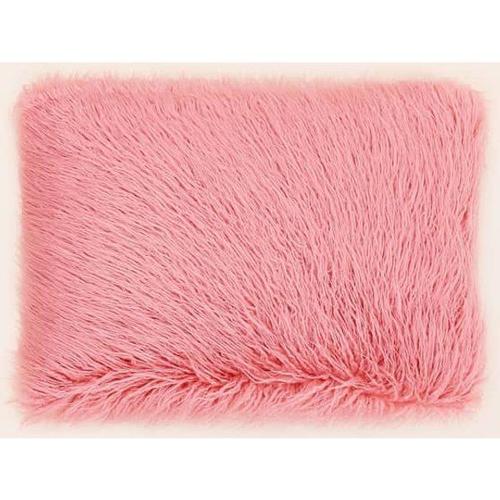 Coussin Rectangulaire Fourrure Synthétique - Rose