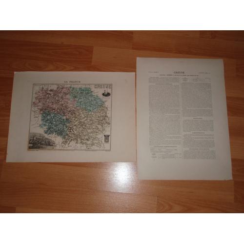 Carte Ancienne - Creuse - La France Et Ses Colonies