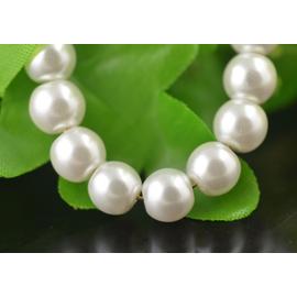 100 Petite perles ronde nacré acrylique blanc 4 mm - Taille : 4 mm, couleur  : Blanc, Forme : Ronde