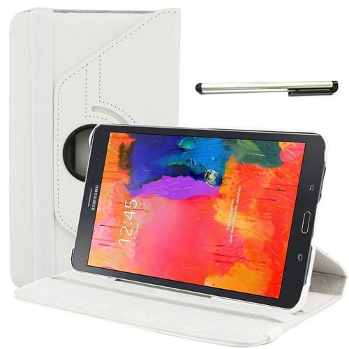 Mondpalast ® 360 Rotatif Housse Coque Etui En Pu Cuir Blanc + Stylet + Protecteur D'écran Pour Samsung Galaxy Tab Pro 8.4 8.4" T320 T321