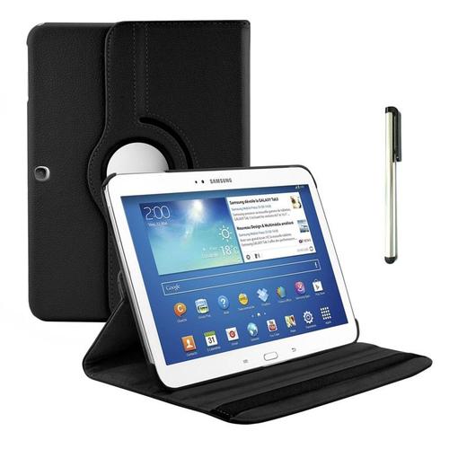 Mondpalast ® 360 Rotatif Housse Coque Etui En Pu Cuir Noir + Stylet Pour Samsung Galaxy Tab 4 10.1 10.1" Sm-T530 T531 T535