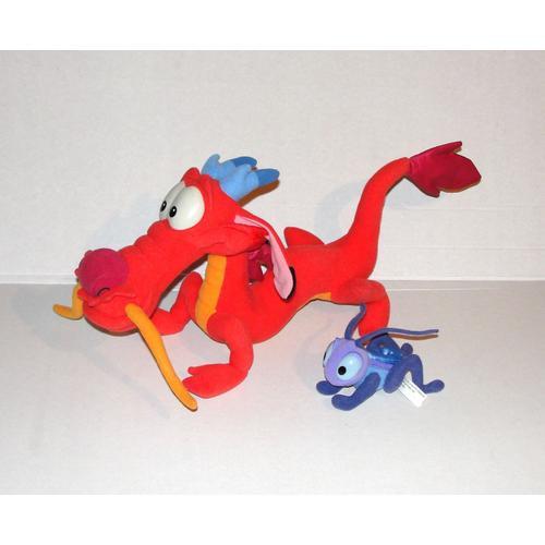 Mulan Peluche Mushu Le Dragon + Cri Kee Le Porte Bonheur Mattel Arcotoy Disney