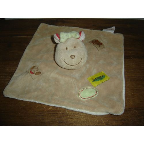 Doudou Plat Vache/Girafe Marron Jungle Bengy