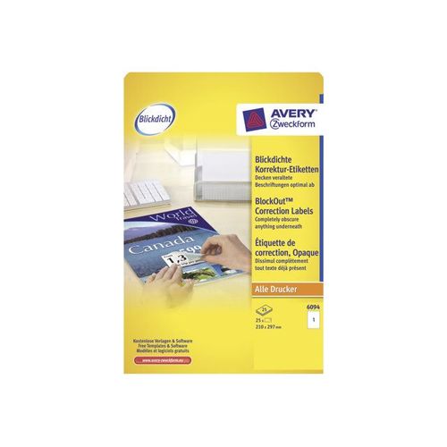 Avery - Étiquettes - jaune fluorescent - 63.5 x 29.6 mm 540 étiquette(s) ( 20 feuille(s) x 27 )