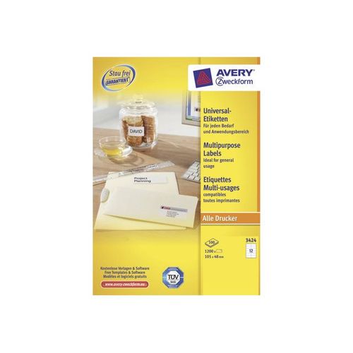 Avery - Étiquettes multi-emploi - blanc - 105 x 48 mm 1200 étiquette(s) ( 100 feuille(s) x 12 )