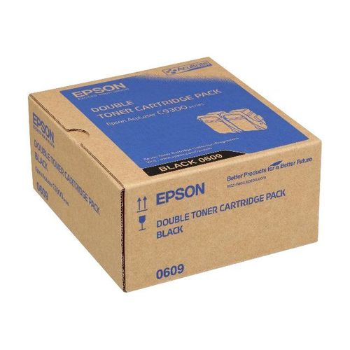 Epson Double Pack - Pack de 2 - noir - originale - cartouche de toner - pour AcuLaser C9300D2TN, C9300D3TNC, C9300DN, C9300DTN, C9300N, C9300TN
