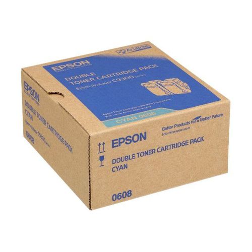 Epson Double Pack - Pack de 2 - cyan - originale - cartouche de toner - pour AcuLaser C9300D2TN, C9300D3TNC, C9300DN, C9300DTN, C9300N, C9300TN