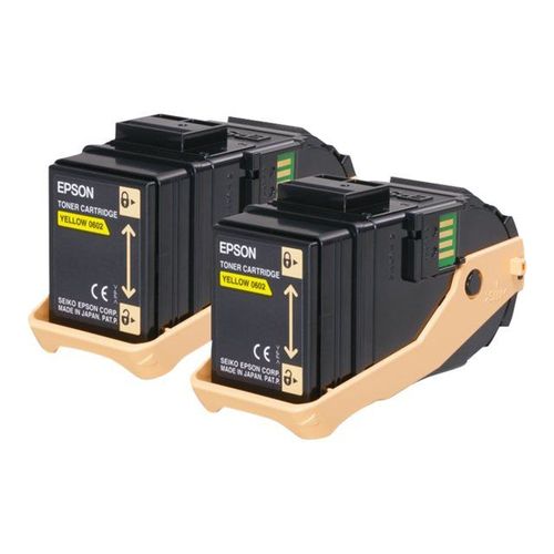 Epson Double Pack - Pack de 2 - jaune - originale - cartouche de toner - pour AcuLaser C9300D2TN, C9300D3TNC, C9300DN, C9300DTN, C9300N, C9300TN