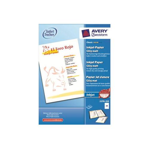 Avery Zweckform Classic Inkjet Paper 2576 - Papier ordinaire - blanc mat - A4 (210 x 297 mm) - 120 g/m² - 150 feuille(s)
