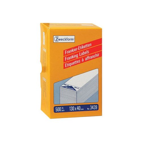Avery Zweckform Franking Labels - Étiquettes adhésives permanentes - blanc - 130 x 40 mm 500 étiquette(s)