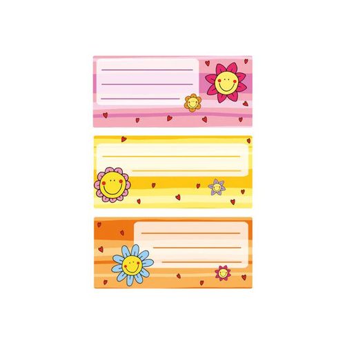 HERMA Book labels - Étiquettes autocollantes - jaune, orange, rose - 76 x 35 mm ( 3 feuille(s)