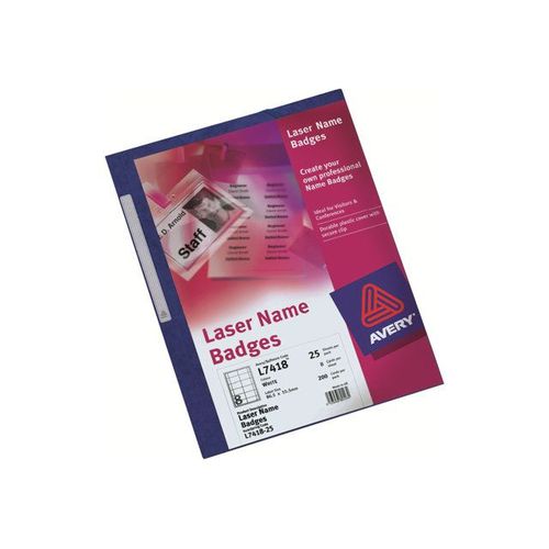Avery - Étiquettes pour badges - blanc - 86 x 55 mm 200 étiquette(s) ( 25 feuille(s) x 8 )