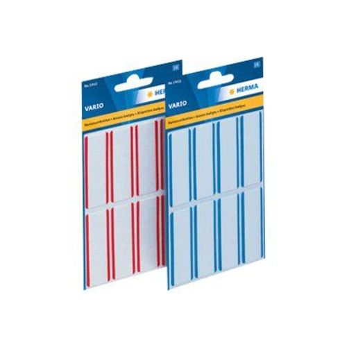 HERMA - Étiquettes en soie pour badges - blanc/bleu - 54 x 19 mm 16 étiquette(s) ( 2 feuille(s) x 8 )
