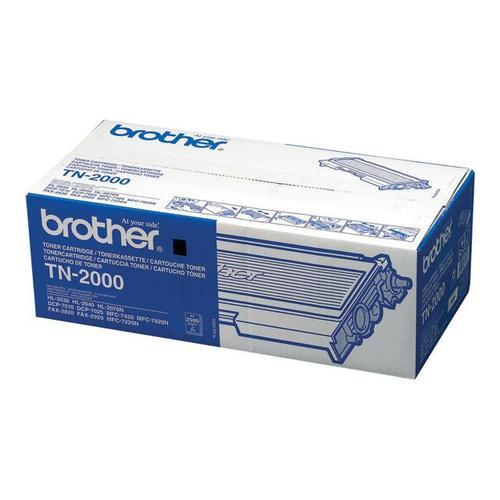 Brother TN2000 - Noir - originale - cartouche de toner - pour Brother DCP-7010, DCP-7010L, DCP-7025, MFC-7225n, MFC-7420, MFC-7820N; FAX-2820, 2825, 2920; HL-2030, 2030R, 2032, 2040, 2040N...