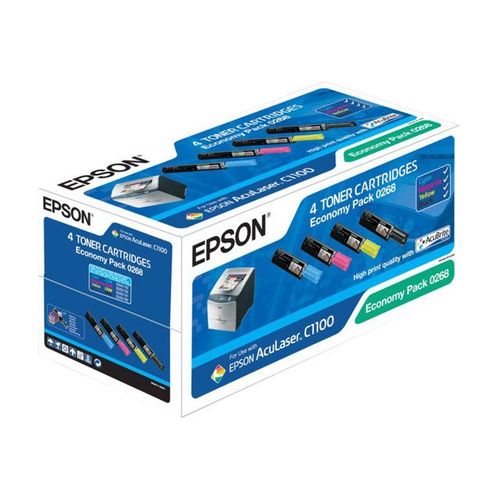 Epson Economy Pack - Pack de 4 - noir, jaune, cyan, magenta - originale - cartouche de toner - pour AcuLaser C1100, CX11