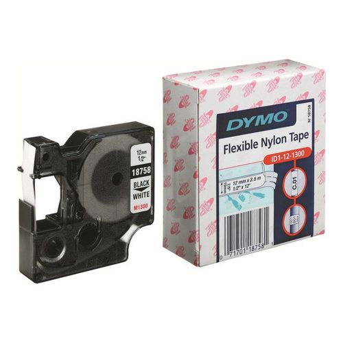 DYMO RhinoPRO - Ruban en nylon flexible - blanc - Roll (1.2 cm x 3.5 m) 1 rouleau(x) - pour DYMO ILP219; LabelMANAGER 150, 450; LabelPOINT 250; Rhino 6000; RhinoPRO 1000, 3000, 5000