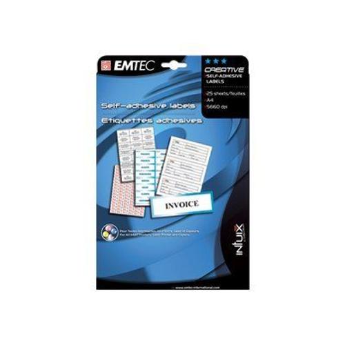 EMTEC - Étiquettes autocollantes - 37 x 105 mm ( 100 feuille(s)