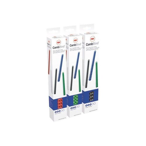 GBC CombBind - 6 mm - 21 anneaux - A4 (210 x 297 mm) - 25 feuilles - blanc - peigne de reliure en plastique
